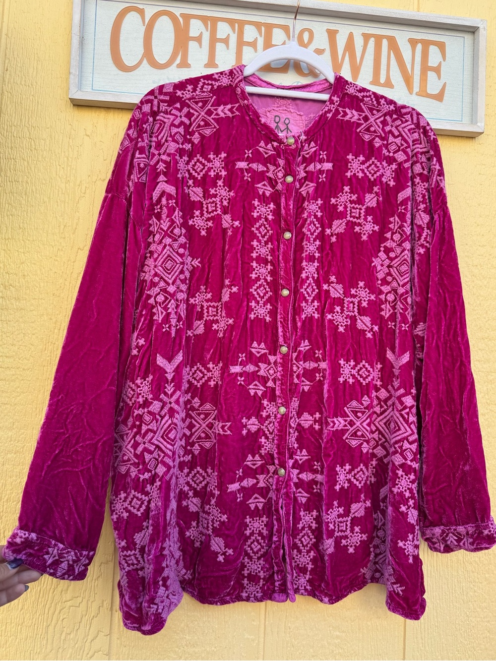 Johnny Was Ellen Embroidered
Velvet Tunic Top Women's M